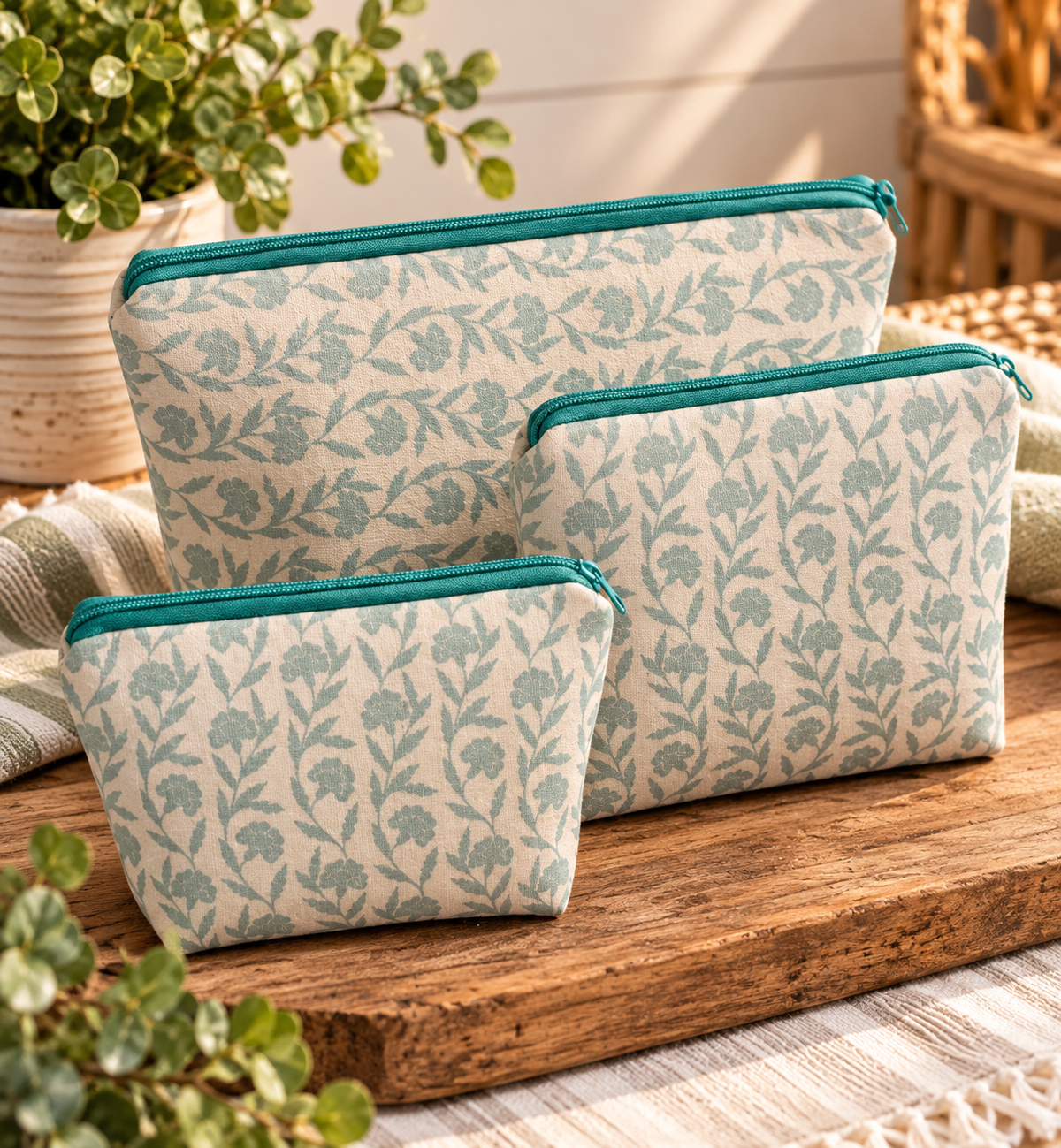 Botanical Floral Set of Three Bags
