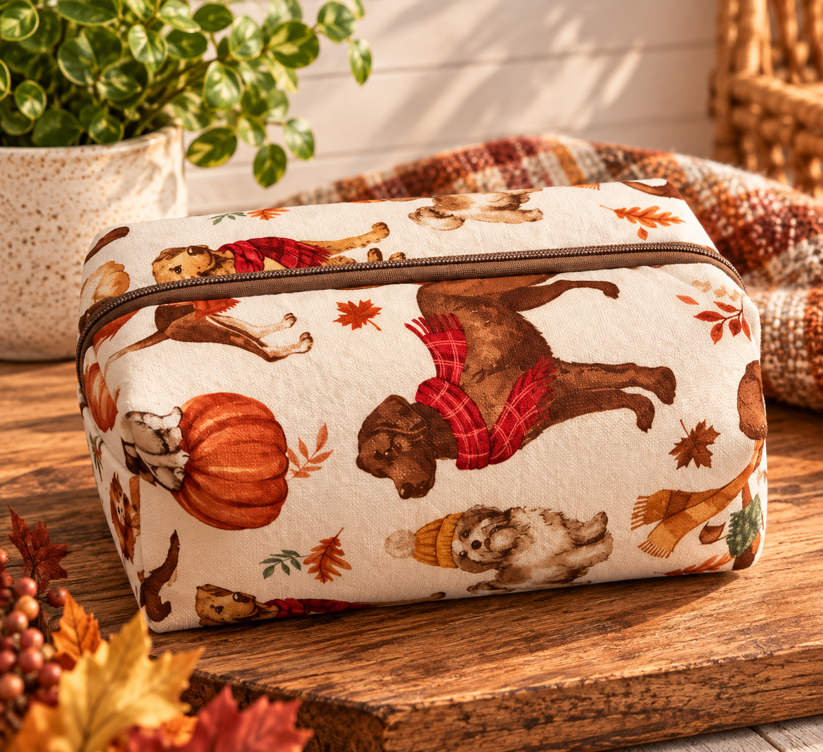 Cozy Autumn Dog Boxy Bag