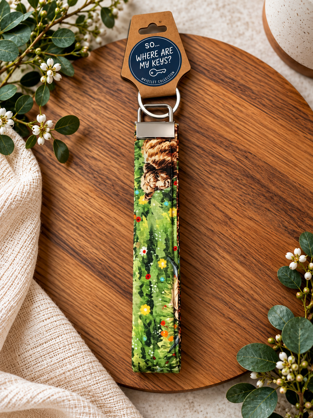 Wristlet Keychain - Cow