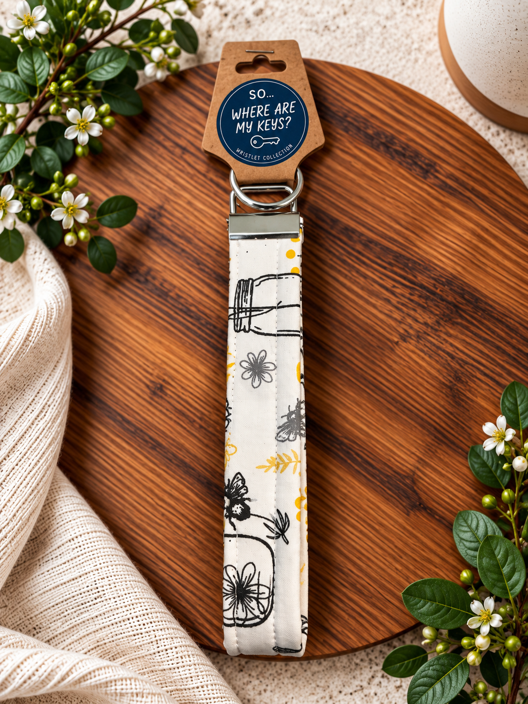 Wristlet Keychain - Mason Jar