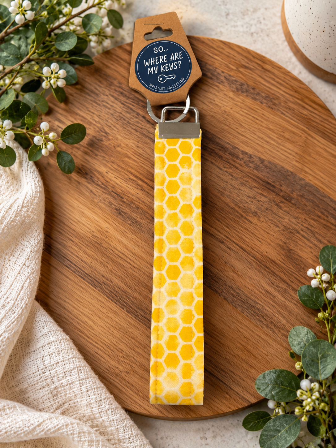 Wristlet Keychain - Honeycomb