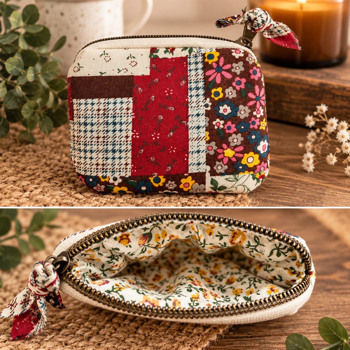 Patchwork Zipper Pouch
