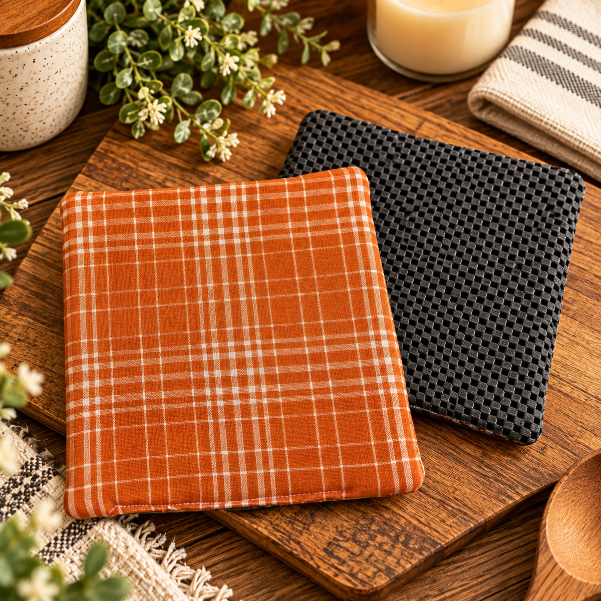 Jar Opener Orange Plaid