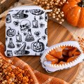 Halloween Zipper Pouch (orange plaid lining)
