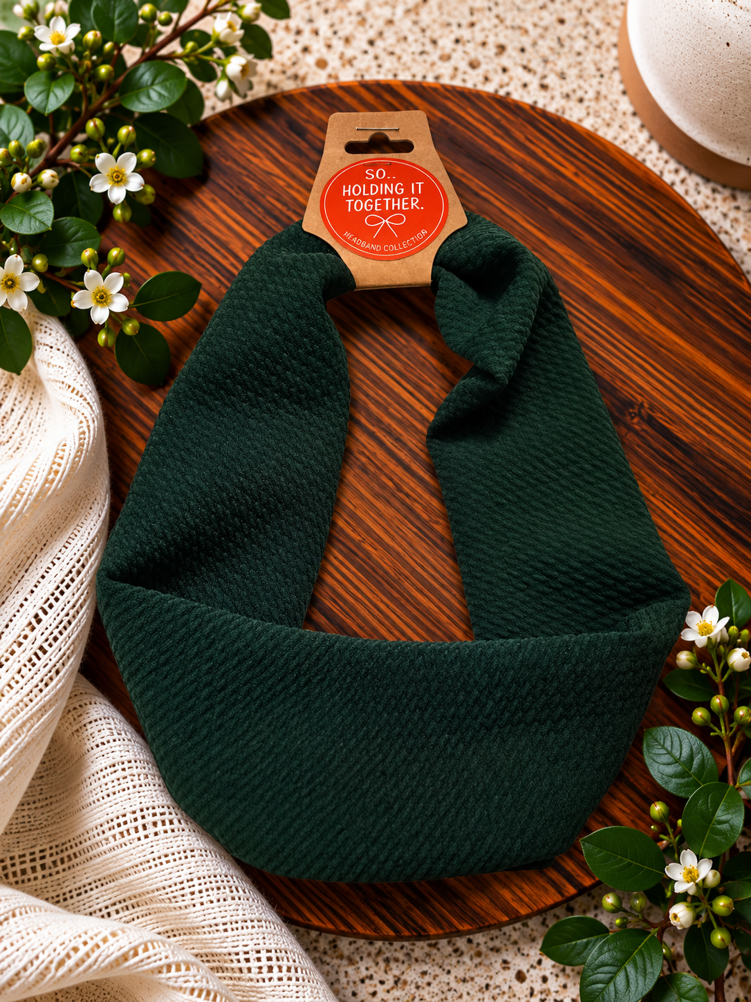 Textured Hunter Green Headband