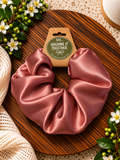 Pink Satin Scrunchie