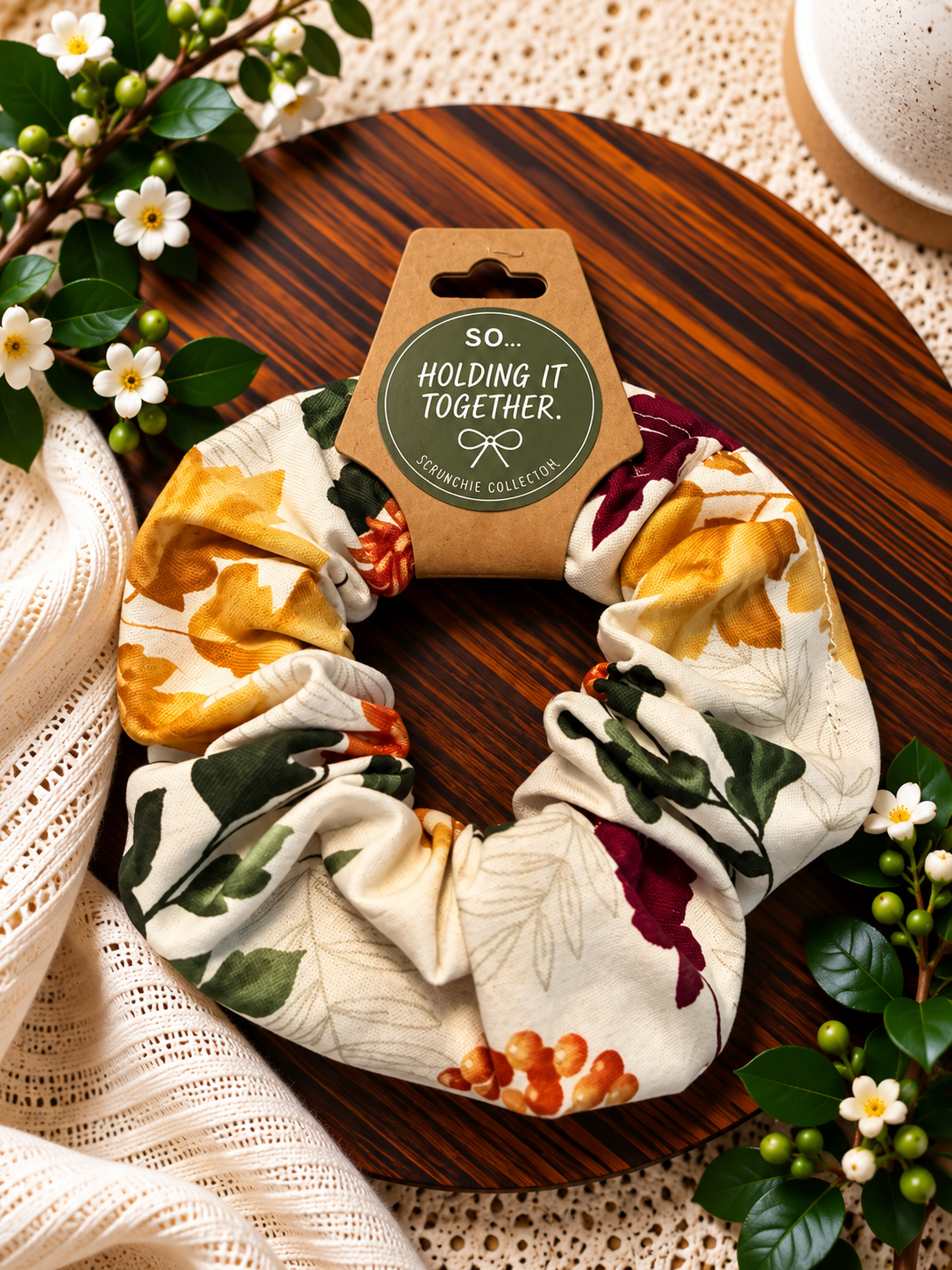 Fall Flowers Scrunchie