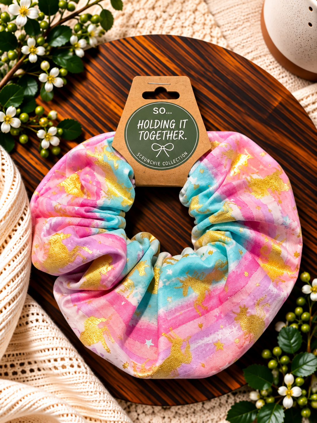 Pinky Unicorn Scrunchie
