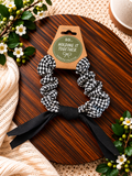Black & White Ribbon Scrunchie