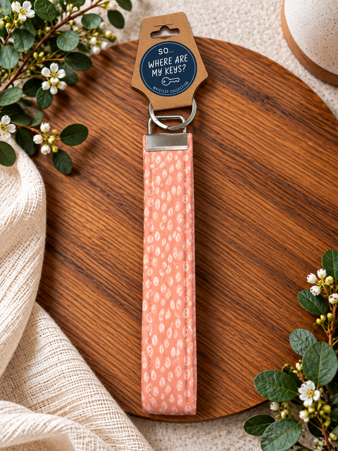 Wristlet Keychain - Salmon