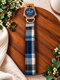Wristlet Keychain - Blue Flannel