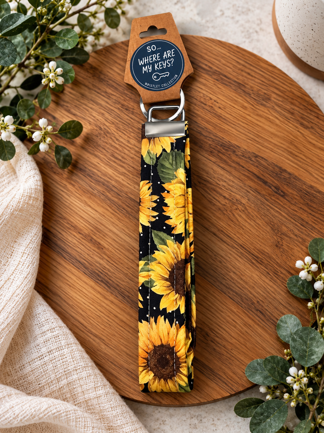 Wristlet Keychain - Sunflower